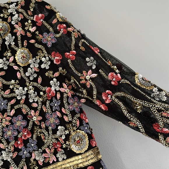 Mac Duggal size 14 Long Sleeve Embellished Mesh Gown - Picture 12 of 13